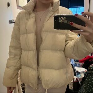 White Uniqlo Ultralight Down Puffer